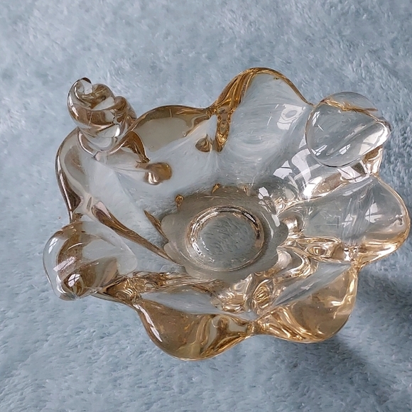 Art glass dish ashtray  .. beautiful retro vintage look - Picture 2 of 13